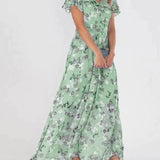 Maxi-jurk met bloemenprint en vloeiende pasvorm