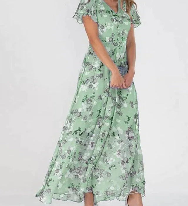 Maxi-jurk met bloemenprint en vloeiende pasvorm