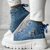 Hoge sneakers met brede teenruimte en voetboogondersteuning