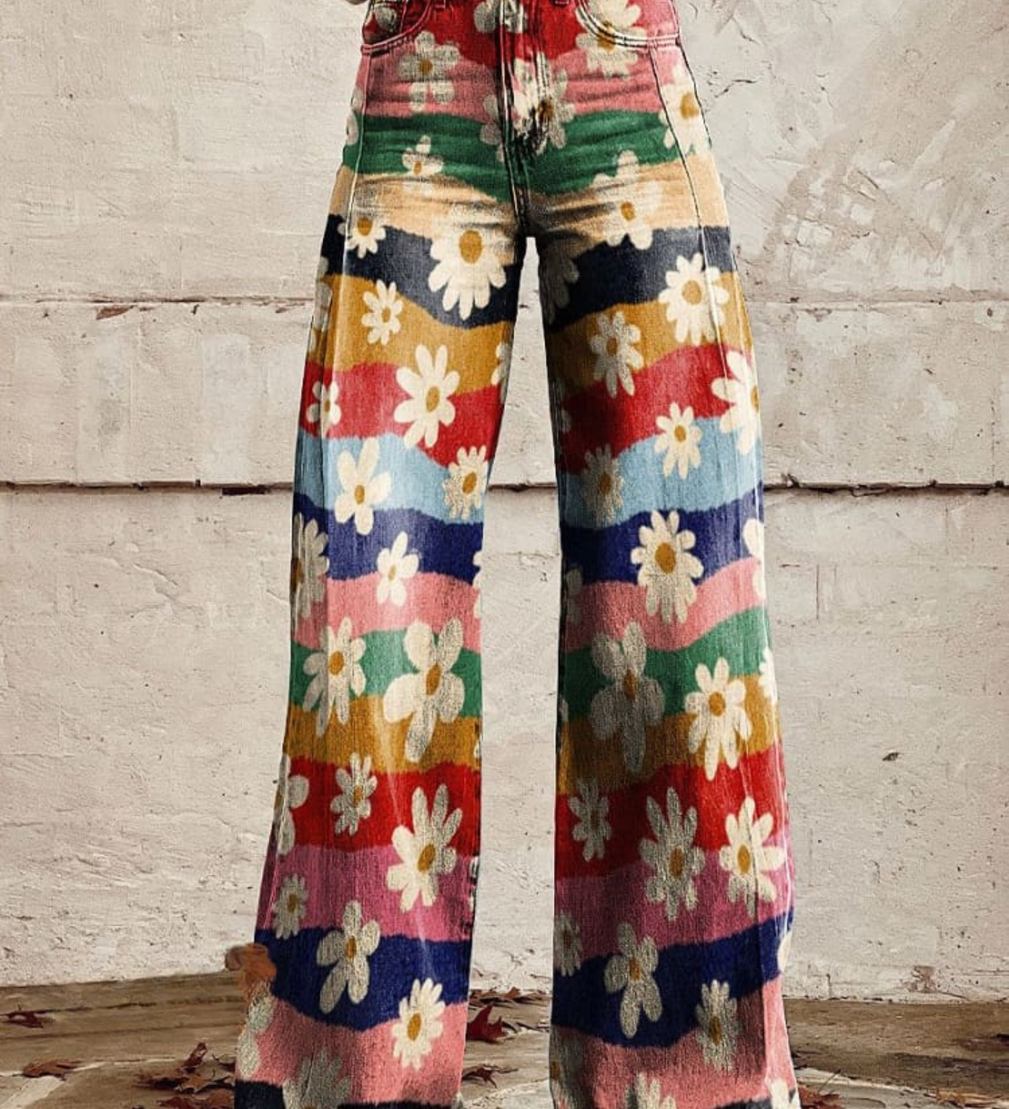 Zomerbroek met bloemenprint en vloeiende wijde pasvorm