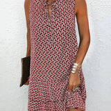 Georgie | Mouwloze jurk met elegant patroon en tijdloze pasvorm