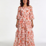 Rozaly | Maxi-jurk met Bloemenprint en Schouderloze Mouwen