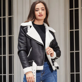 Clarissa | Leren jas met bontkraag voor warmte en stijlvolle look