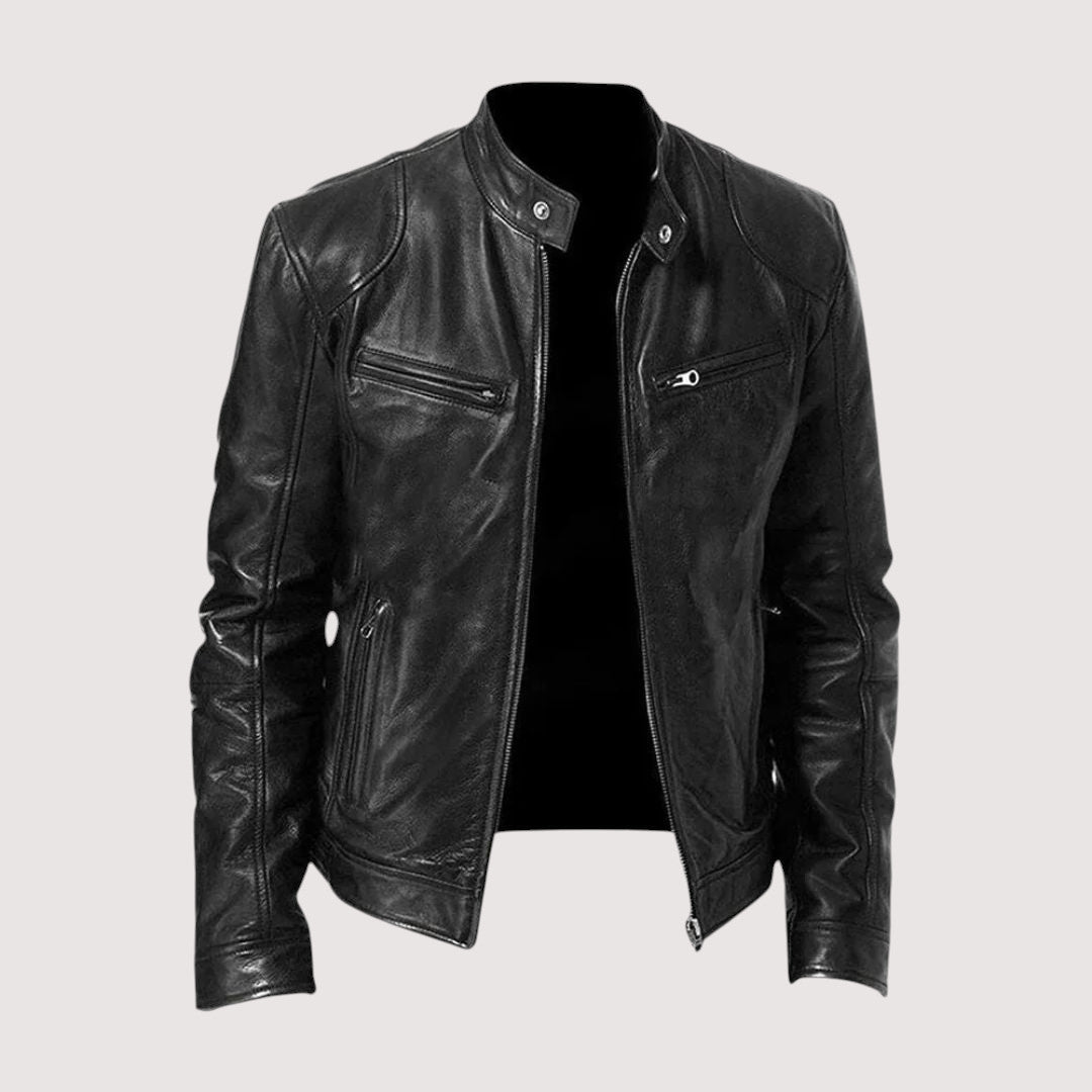 Leren jas met tijdloze stijl en premium kwaliteit