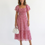 Odette | Midi Jurk met Off-Shoulder Schouders
