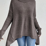 Oversized coltrui met zachte knit en verlengde achterkant