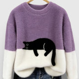 Hoodie met kattenprint en zachte katoenmix voor casual comfort