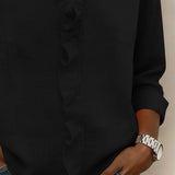 Blouse met V-hals en ruches voor een elegante uitstraling