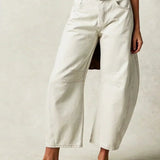 Katoenen barrel jeans met relaxte pasvorm en wide-leg model