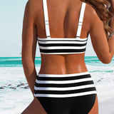 Demi | Gestreepte Bikini met Hoge Taille