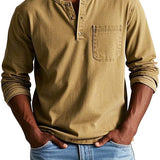 Henley shirt met vintage look en knoopsluiting voor casual comfort