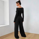 Hattie | Set met fitted top en wijde broek voor elegante veelzijdigheid