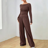 Hattie | Set met fitted top en wijde broek voor elegante veelzijdigheid