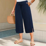 Wide Leg Broek met vloeiende pasvorm en gestructureerde taille