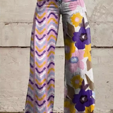 Boho broek met bloemenprint en luchtige pasvorm