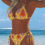 Bikini Kleurrijk Halter Druk