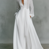 Maxi jurk met knoopsluiting en elegante zwierige pasvorm