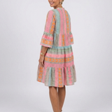 Maelle | Jurk met V-hals en geometrische print, knielengte
