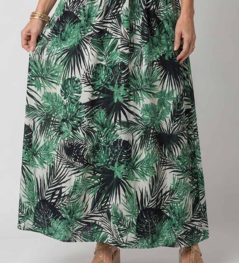 Fleur | Bloemenprint Midi Jurk met V-Hals