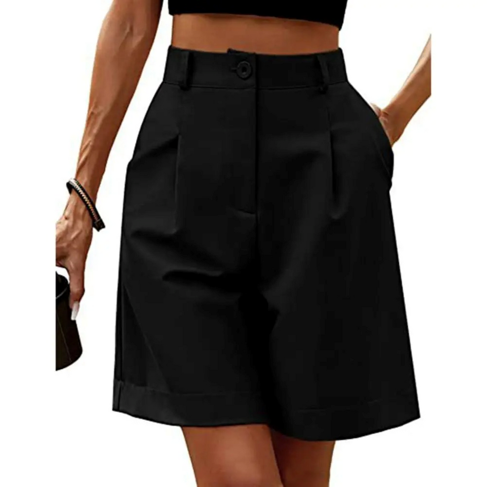 Yvonne | Elegante bermuda met plooien