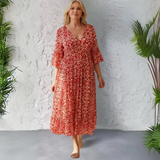Zomerjurk met boho print en speelse uitstraling