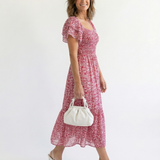 Odette | Midi Jurk met Off-Shoulder Schouders