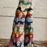 Zomerbroek met bloemenprint en vloeiende wijde pasvorm