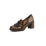 Loafer Pumps met blokhak en kwastdetails voor dagelijks comfort