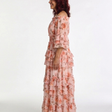 Rozaly | Maxi-jurk met Bloemenprint en Schouderloze Mouwen