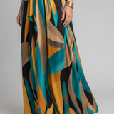 Elena | Elegante Maxi Jurk met Abstracte Print