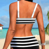 Demi | Gestreepte Bikini met Hoge Taille