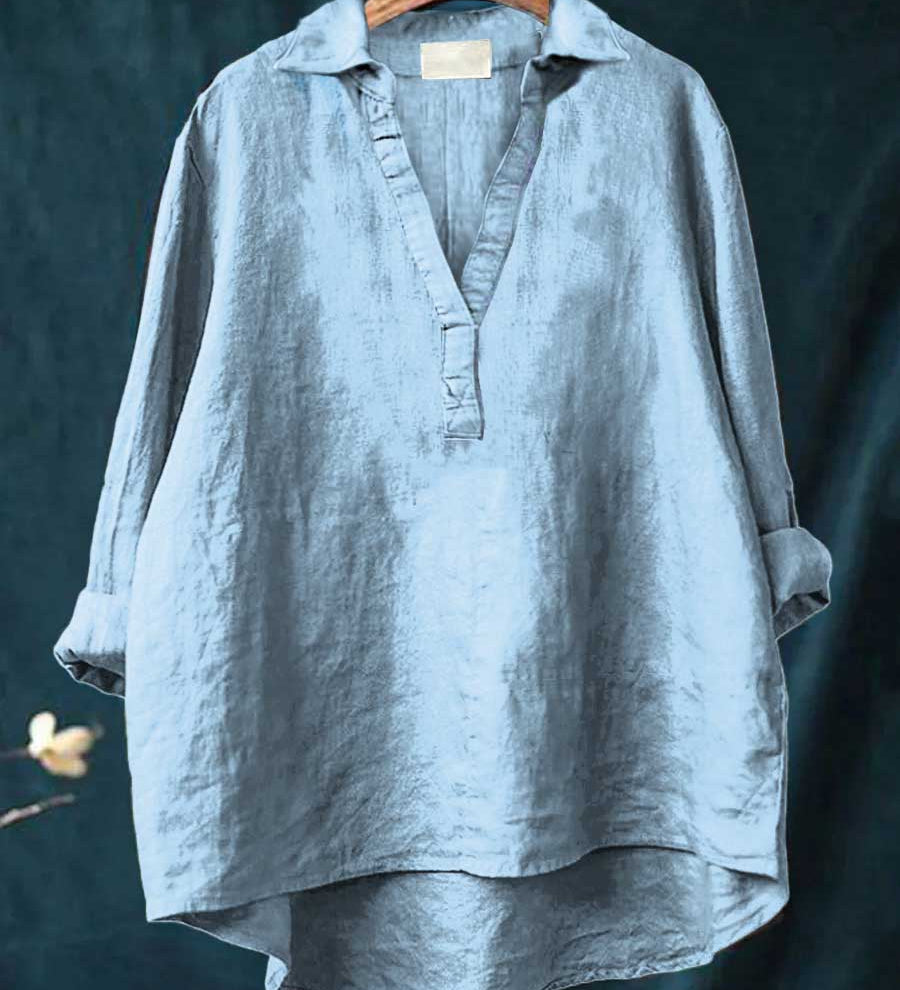 Zomerblouse met zachte stof en Franse elegantie