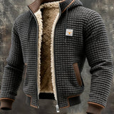 Thermische fleece bomberjas met vintage uitstraling en warme voering