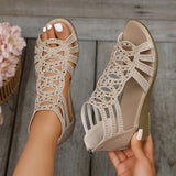 Luna | Elegante Sandalen met Sleehak en Strassdetails