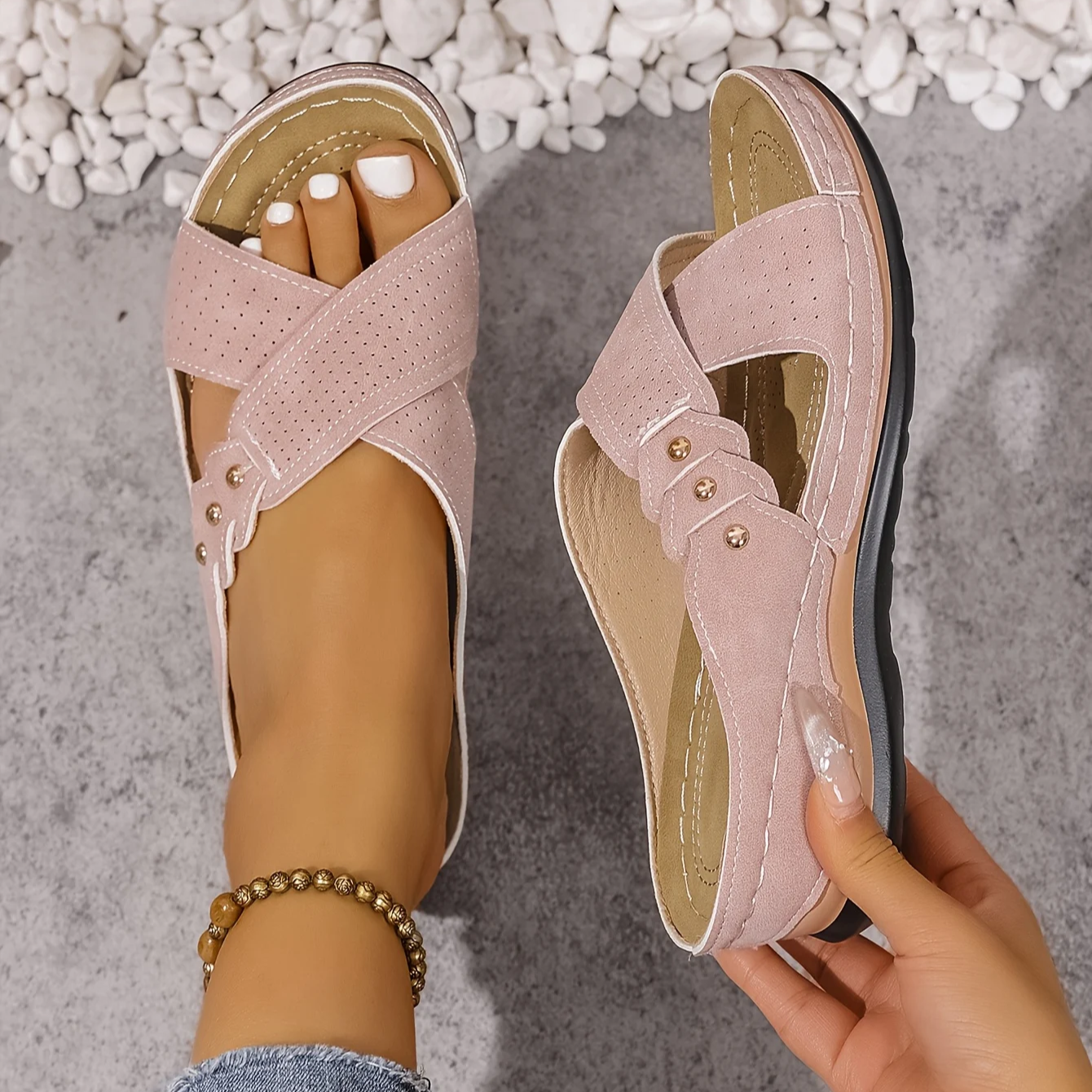 Orthopedische Wedge Sandalen met ergonomische steun en lichte hak