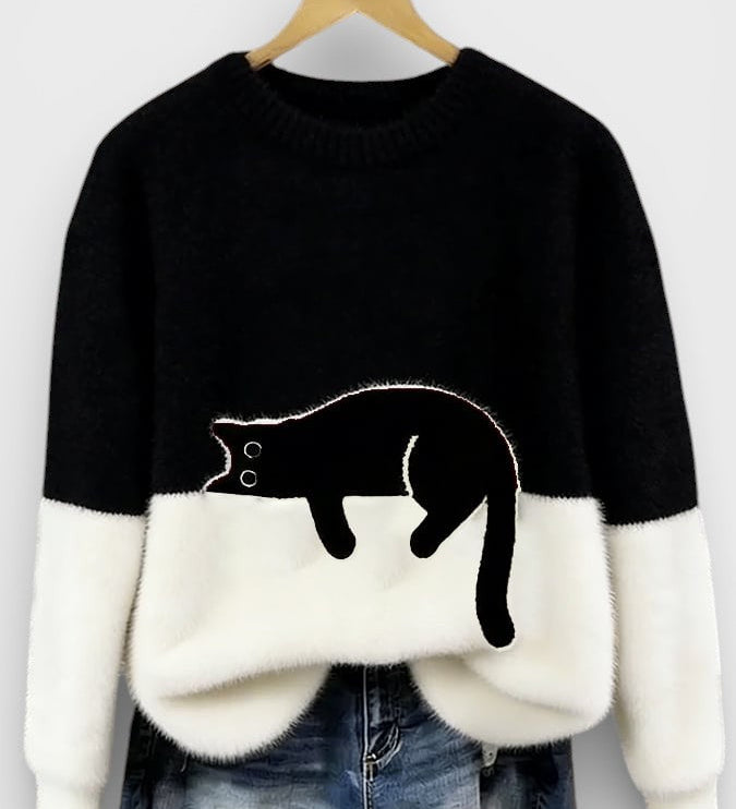 Hoodie met kattenprint en zachte katoenmix voor casual comfort