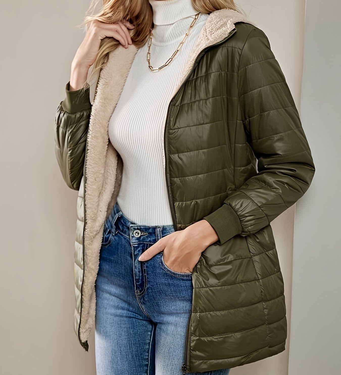 Simone | Lange Jas met Elegante Pasvorm en Waterdichte Bescherming