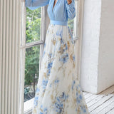 Lenoir | Elegante maxi-jurk met kleurrijke bloemenprint