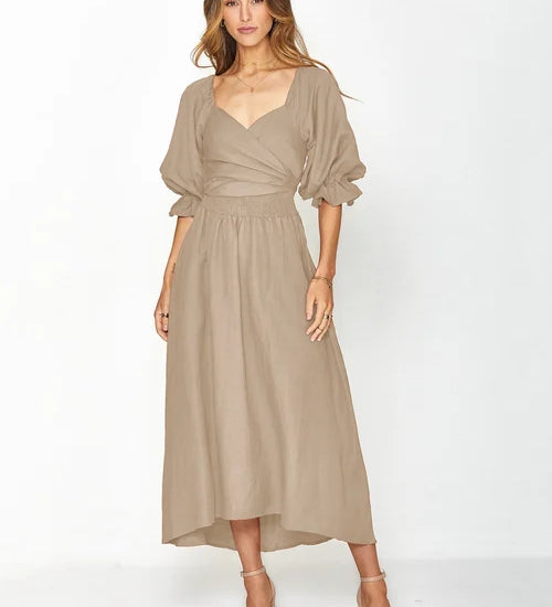 Chelsea | Zomerjurk met lantaarnmouwen en tijdloze elegantie