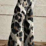 Bohemian broek met cheetahprint en flared pijpen
