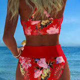 Aurélie | Elegante bloemenbikini met overslag