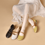 Sandalen met lage hak en ademende pasvorm voor dagelijks comfort