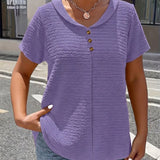 Blouse met V-hals en knopen voor dagelijks gebruik