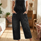Denim tuinbroek met vintage look en relaxte pasvorm