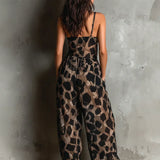Constance | Elegante Luipaard Jumpsuit met Wijde Pijpen