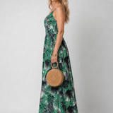 Fleur | Bloemenprint Midi Jurk met V-Hals