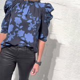 Blouse met bloemenprint en gepofte mouwen voor een vrouwelijke look