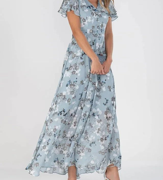 Maxi-jurk met bloemenprint en vloeiende pasvorm