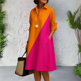 Midi jurk met elegante flow en tijdloze uitstraling