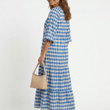 Elodie | Jurk met diamanten patroon en volantrok